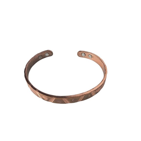 Vintage Southwest Magnetic Pure Copper Cuff Bracelet Unisex Costume Jewelry - Picture 1 of 3